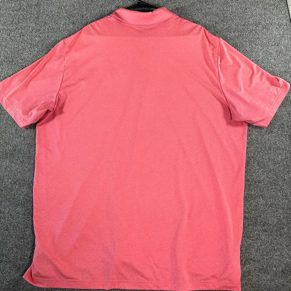 Adidas Mens 2XL Pink Heather Performance Golf Polo Torrey Pines Embroidered Logo